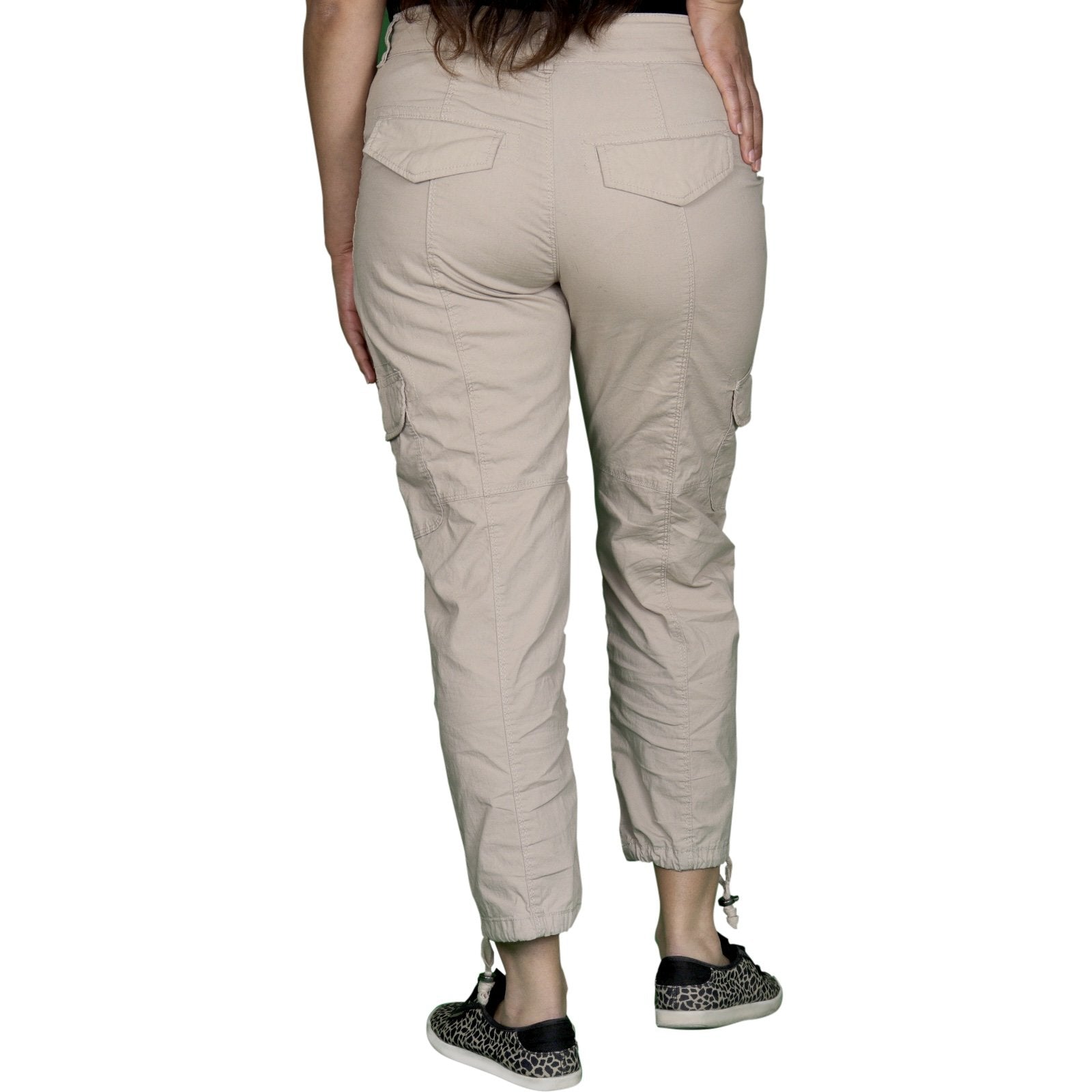 Womens Stretched Capri Long pants with Cargo pockets