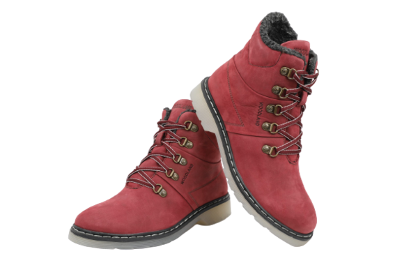 Original Woodland Women's Leather Boots (#3133118_Port Red)